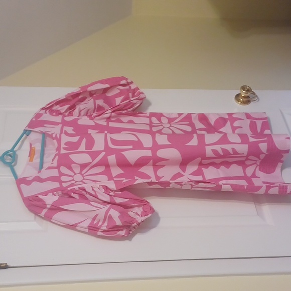 Oliphant Sz M, Shades Of Pink Floral Tunic Dress With Baloon Sleeves - Picture 4 of 12